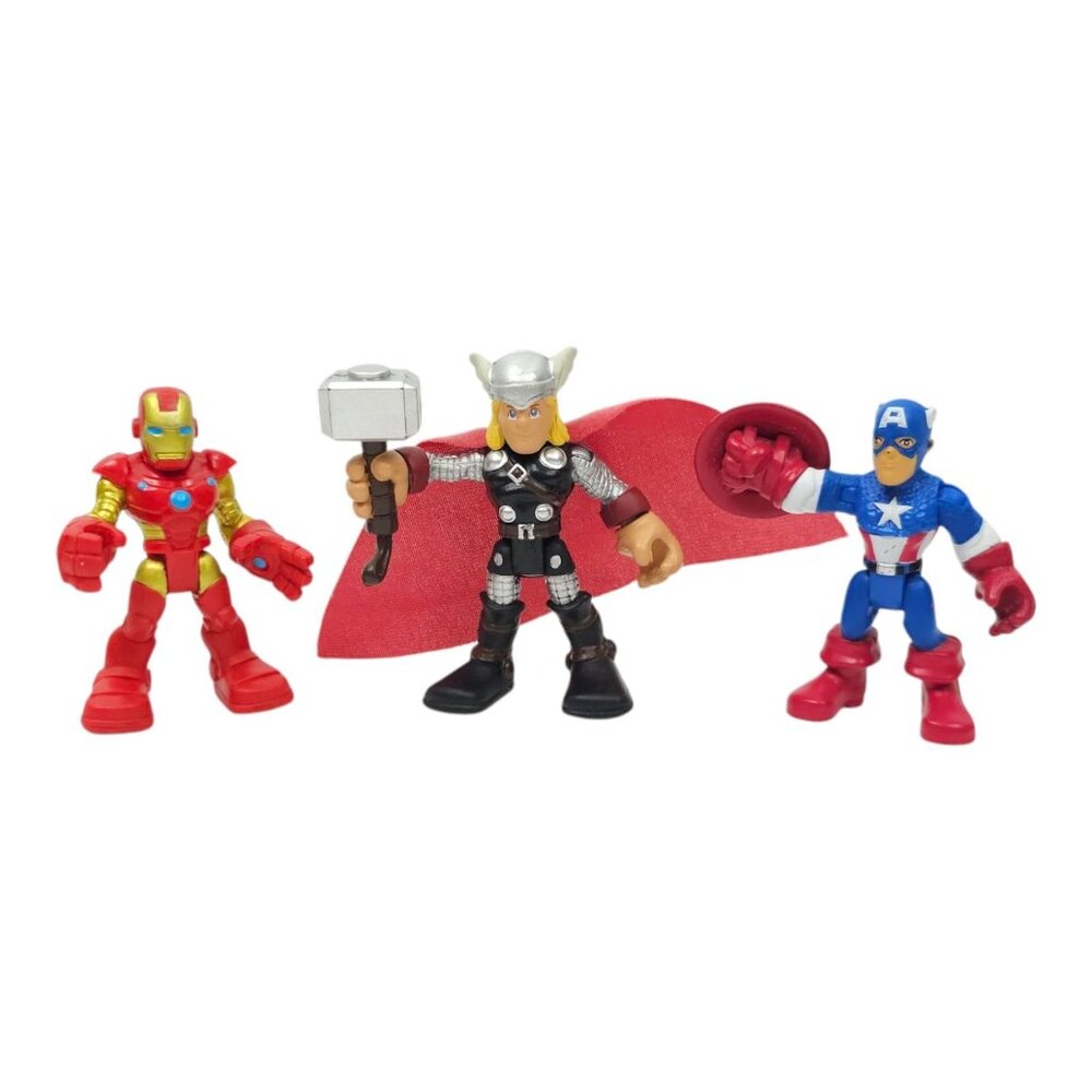 Hasbro Playskool Ironman Thor Captain America Action Figure Toys Lot Of 3